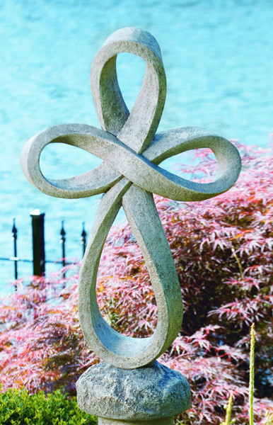 Eternity Cross Garden Sculpture Cast Stone